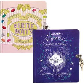 مذكرات Harry Potter for Kids ، حزمة - خريطة Marauder & Honeydukes - Lock & Key Journals ، 216 صفحة - مرخص رسميًا - كتاب "سلة عيد الفصح" للبنات ، الأولاد ، المراهقين - 6+