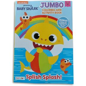 Baby Shark Splish Splash Coloring + Activity Book Favor or Gift for Children - 80 Pages