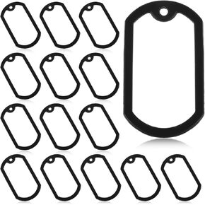 20 Pack Dog Tag Silicone Silencer, Black Military Dog Tags Silencers for Authentic Military ID Tags Rubbers Case to Reduce Noise and Protect Tag, 2.13 × 1.18 Inches