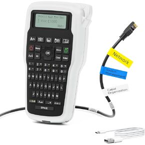 Label Maker Machine, E1000 Wire Label Maker with Keyboard, Cable Label Maker with Waterproof Label, Industrial Label Maker Includes USB-C for Power, Labeler for Home Office Network Labeling Jobs