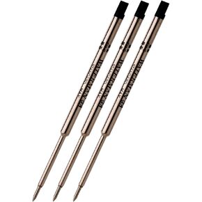 Waterman Ballpoint Pen Refill, Fine Point, Black Ink, Pack of 3