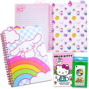 مجموعة مجلة Cinnamoroll ~ Hello Kitty و Friends Backdle with Cinnamoroll Tab Journal Plus Plus ، الشارات | Hello Kitty School Supports هدايا in Kuwait
