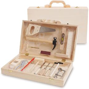 Wooden Children's Simulation Tool Set Toys,Simulation Disassembly Building Toys,Multifunctional Woodworking Toolbox,Suitable for Children Aged 3+,Construction Toys,Pretend Toy,Gift for Girls Boys