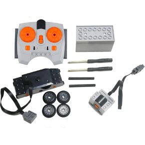 4 Pcs Train Motor kit, Power Function Train Motor Set, Science and Technology Power Function Kit，Power Functions Train Motor Remote Battery Box Receiver Set for Lego Technic
