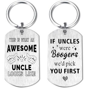 to My Uncle Gifts, Best Uncle Birthday Christmas Father's Day Keychain, Cool Uncle Present from Niece Nephew