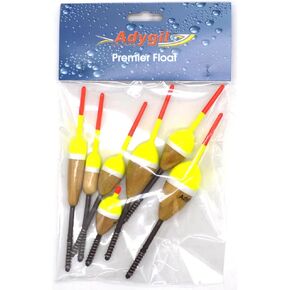 Dimatteo 7 pcs Spring Sticks Floats, Oval: 1.1/8", 1", 7/8", 3/4", 5/8", Pencil: 3/8", Cylinder: 1/2"