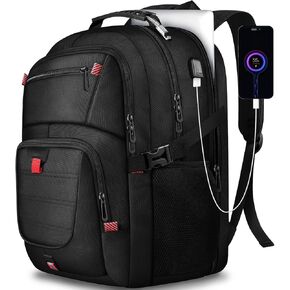 Travel Backpack, Extra Large Travel Laptop backpack, 50L Travel Backpack for Men Women with TSA Airline Approved Luggage Bussiness Backpack, Work Bag with USB Charge Port Fits 17 Inch Computer, Black