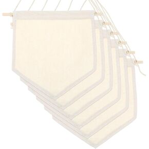 6PCS Canvas Banner Blank, Canvas Banners with Wooden Dowel, Enamel Pin Wall Display Banner Holder for Enamel Pins Lapels Badges Buttons Patches Collection
