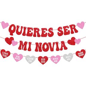 Quieres Ser Mi Novia Banner Will You Be My Girlfriend Banner Spanish Décor Romantic Proposal Day of Love Party Supplies