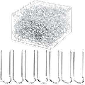 1000 Pieces U Shaped Fork Pins for Quilting Sewing Double Blocking Shadow Box Display Multipurpose Straight U Pins for Crafts Fabric Stainless Steel Needlecrafts