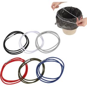 نطاقات علبة القمامة ، يمكن للقمامة المتينة 6pcs حامل الأكياس مع مرونة قوية قابلة للتعديل ، أشرطة مطاطية يمكن أن تناسب 8-33 جالون حلقة شريطية مرنة لجداول المطبخ نزهة in Kuwait