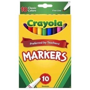 Crayola - Classic Markers Fine Line 10 Count (Cases of 12 Items)