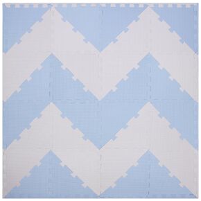 Chevron Play Tiles,Kids Foam Puzzle Mats, Soft EVA Flooring for Babies Playspot, Non Toxic + Extra Thick Squares for Baby Room Interlocking Exercise Rubber Board Yoga Garage Workout Fitness Gym