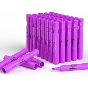 Highlighters Bulk 40 Pack of Purple Tank Style Chisel Tip Highlighters Set for Kid and Adult Coloring Highlighting for Classroom Office School Supplies and Shop Short Style.