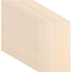 20 Pack Balsa Wood Sheets, 8"x12"x1/16", Thin Natural Unfinished Wood for Crafts, Hobby, Model Making, Wood Burning and Laser Projects, School Projects, Craft Project（200x300x1.5MM）