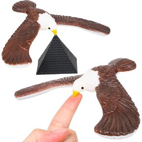 PROLOSO 2 Pcs Balancing Bird Balance Eagle Wingspan with Pyramid Stands
