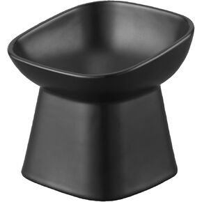 Yamazaki Home Tower Elevated Ceramic Pet Food Bowl - Angled, Non-Slip, Microwave & Dishwasher Safe - 6.7Oz