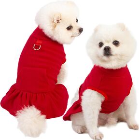 Small Dog Fleece Shirt Turtleneck Dog Sweater Vest, Dog Winter Fall Clothes Dog Sweatshirt with D Ring, Warm Dog Fleece Dresses Pet Pullover Puppy Jacket, Dog Cold Weather Coat Pet Apparel
