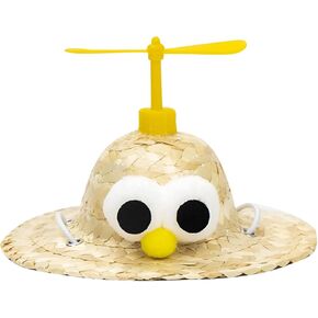 Pet Straw Hat Dragonfly Funny Mexican Sombrero Cap Party Decorations Cinco De Mayo Pet Hats for Small Pets Puppy Cat (Yellow Dragonfly)