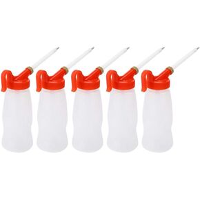 Sewing Machine Oil Bottle, 5Pcs 180ml Plastic Oil Dispenser Oiler with Long Tip Nozzle for DIY Craft and Sewing Machine Maintenance