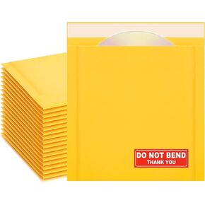 Tioncy 100 Sets CD Mailers Kraft Bubble Mailers 7.25 x 8.1 Inch Shipping Padded CD Envelopes for Small Business Cardboard Padded Mailers Packaging for CDs Video Game