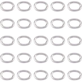 UNICRAFTALE 300 Pcs Stainless Steel Open Jump Rings 10x6mm Oval Jump Rings Open Rings for Jewelry Making DIY Craft Earring Bracelet Pendant Choker Jewelry Making Findings and Key Ring Chain
