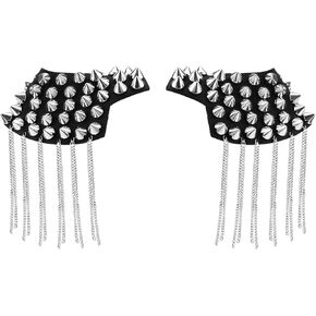 Shoulder Badge, Metal Tassel Chain, Punk Shoulder Badges for Uniform Accessories