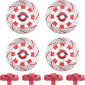 4Pcs ShareGoo RC Brake Disc,Metal Wheel Rim Hex Hub Brake Disc Decoration Compatible with Traxxas UDR Unlimited Desert Racer 1/7 RC RC Car (Red)