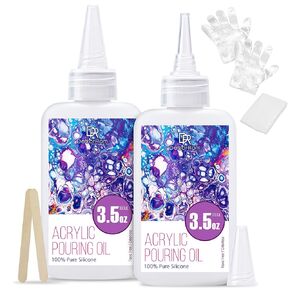 Silicone Pouring Oil - 7 Ounce 100% Silicone Acrylic Pouring Oil for Dramatic Cell Creation, Acrylic Paint Pour - Silicone Oil for Medium Compatible with Painting Acrylic, Watercolor, Cell Activator