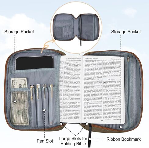 Pink Dino Bible Cover Case for Women, Large Bible Cover Bible Bag with Handle, Bible Cases for Women Bible Holder Accessories in Kuwait