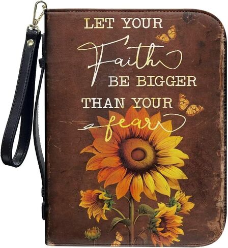 Bible Cover for Women Leather Bible Case with Black Ribbon Personalized Bible Study Supply Carrying Bag Tote in Kuwait