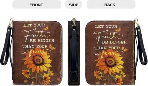 Bible Cover for Women Leather Bible Case with Black Ribbon Personalized Bible Study Supply Carrying Bag Tote in Kuwait