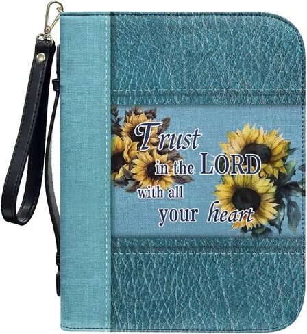 Bible Cover for Women Leather Bible Case with Black Ribbon Personalized Bible Study Supply Carrying Bag Tote in Kuwait