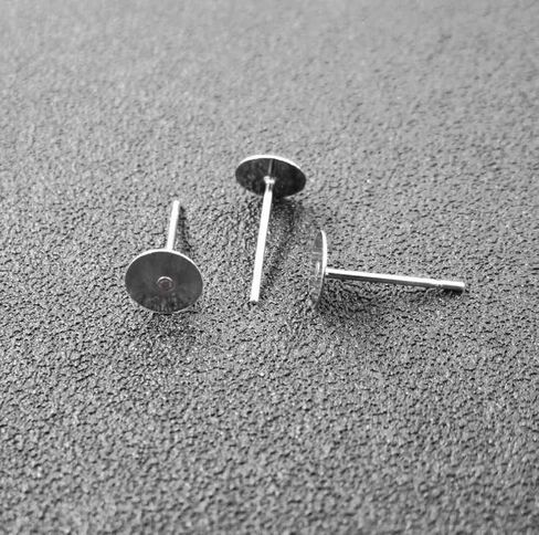 100pcs Adabele 316 Grade Surgical Stainless Steel Hypoallergenic Stud Earring Post Findings 6mm Glue On Flat Pad 100pcs Earnut Backs DIY Earrings Jewelry Making SEF221-6 in Saudi Arabia