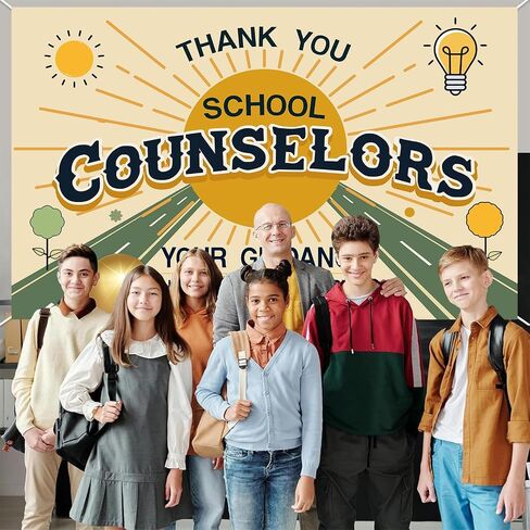 2026 School Counselor Appreciation Banner - for National School Counseling Week, Classroom & PTA Celebrations, Teacher's Office Décor, Thank You Sign for Middle & Elementary School Events in Saudi Arabia