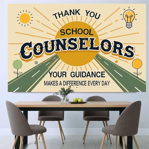 2026 School Counselor Appreciation Banner - for National School Counseling Week, Classroom & PTA Celebrations, Teacher's Office Décor, Thank You Sign for Middle & Elementary School Events in Saudi Arabia