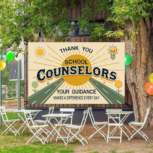 2026 School Counselor Appreciation Banner - for National School Counseling Week, Classroom & PTA Celebrations, Teacher's Office Décor, Thank You Sign for Middle & Elementary School Events in Saudi Arabia