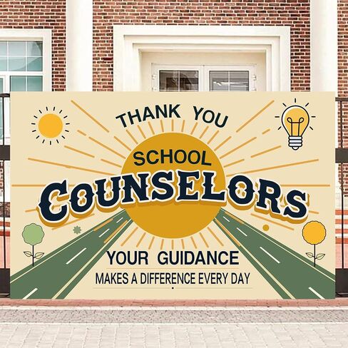 2026 School Counselor Appreciation Banner - for National School Counseling Week, Classroom & PTA Celebrations, Teacher's Office Décor, Thank You Sign for Middle & Elementary School Events in Saudi Arabia