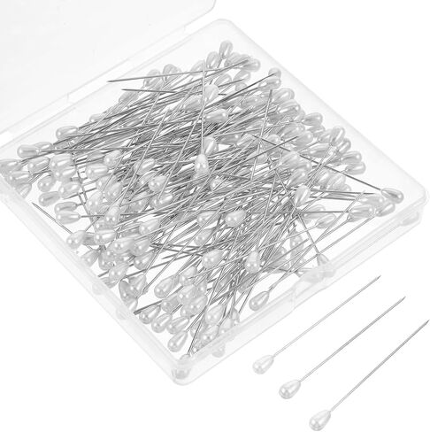 200 Pcs Pearl Head Pins Corsage Boutonniere Pins Pins Straight Pins with Pearl Heads Pearl Push Pins Pearl Pins for Crafts DIY Jewelry Making Sewing Wedding Flower Decorations (2 Inch) in Kuwait