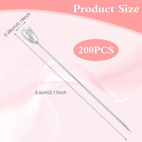 200 Pcs Pearl Head Pins Corsage Boutonniere Pins Pins Straight Pins with Pearl Heads Pearl Push Pins Pearl Pins for Crafts DIY Jewelry Making Sewing Wedding Flower Decorations (2 Inch) in Kuwait