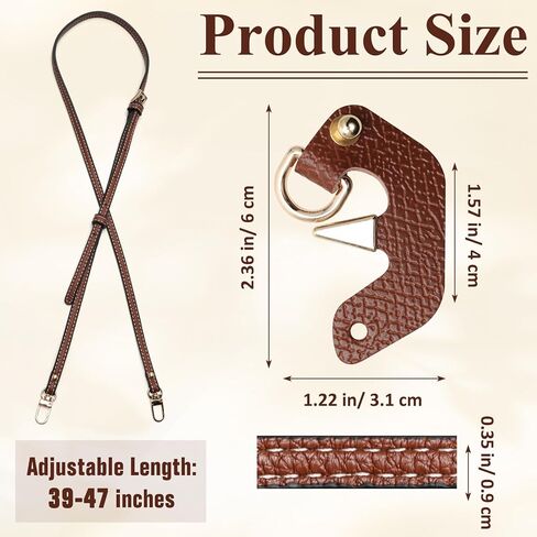 Leather Purse Straps Replacement for Longchamp Mini Bag, Adjustable Leather Crossbody Bag Shoulder Strap Replacement in Kuwait
