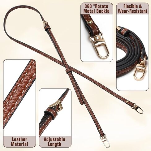 Leather Purse Straps Replacement for Longchamp Mini Bag, Adjustable Leather Crossbody Bag Shoulder Strap Replacement in Kuwait