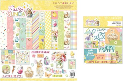 PhotoPlay Easter Sunday Collection Bundle - 12 × 12 مجموعة مجموعة + ephemera cardstock cuts in Kuwait