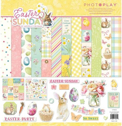 PhotoPlay Easter Sunday Collection Bundle - 12 × 12 مجموعة مجموعة + ephemera cardstock cuts in Kuwait