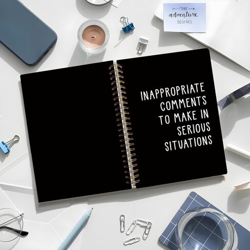Funny Notebooks Journal, Sarcastic Notebooks for Work, Funny Office Gifts for Coworkers, Funny Notebooks for Work, Office Humor Gifts, Black Hardcover Spiral Notebook 5.5x8.3 Inch in Kuwait
