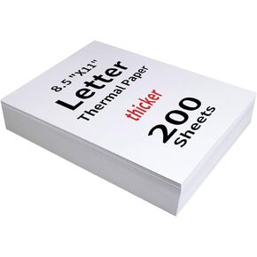 Thermal Paper,Thicker,200 Sheets Folded Thermal Printer Paper 8.5 x 11 for Gutherren,Minzhi,DODOXCX,Compatible with M08F/A40/A80/C80 Thermal Portable Printer