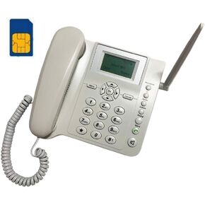 BW Wireless Quad Band GSM Desk Phone - 2.4 Inch LCD Screen, Rechargeable Battery, Caller ID, Redial, Hands Free Functions - White