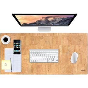 Cork Desk Pad - Table Mat - جلد نباتي - خالية من القسوة - ودية للبيئة - بني فاتح