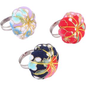Healifty 3pcs Pin Cushion Ring لخياطة دبوس الإبرة وسادة الإصبع pincusion قابلة للتعديل للملحقات وسادة سلامة سلامة الخياطة (لون عشوائي) (لون عشوائي) in Kuwait