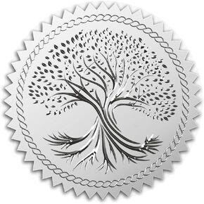 CRASPIRE 2 "Silver Foil Sticker Tree of Life 100pcs شهادة الأختام الفضة المنقوشة بالفضة ملصقات ختم
